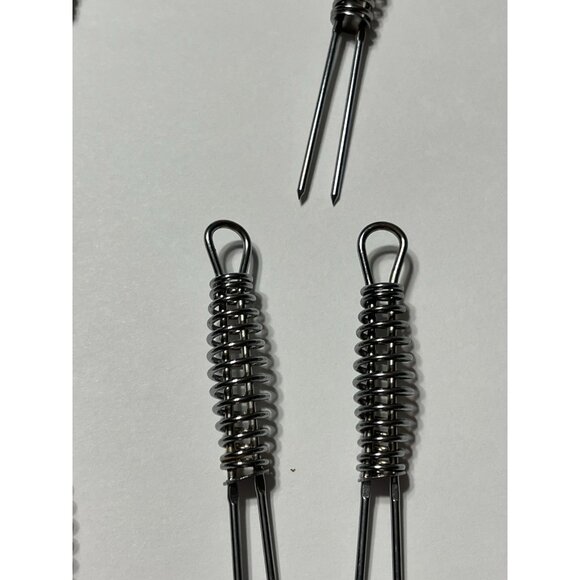 Lot of 12 Corn Cob Holders Skewers Stainless Steel Spiral Handle Forks Vintage - Picture 9 of 11